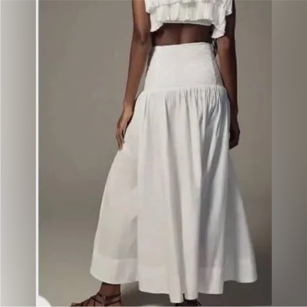 Anthropology Chic Asymmetrical White Cotton Skirt - Picture 2 of 8